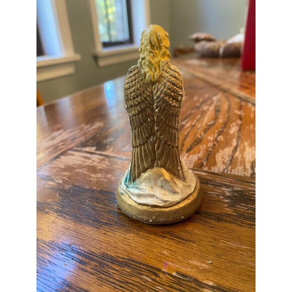 Hand-Painted Ceramic Angel Figurine With Gold Wings & Base - Picture 3 of 6